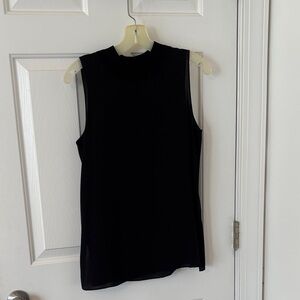 Theory Black Silk Sleeveless Tank Top